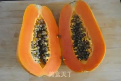Make A papaya yogurt cup step 2