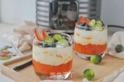 Make A papaya yogurt cup step 9