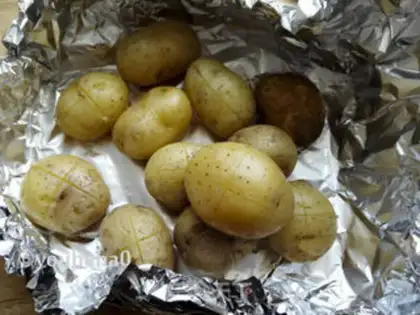 Make Baked mushrooms, potatoes step 5