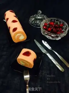 Make Pink strawberry rolls step 23