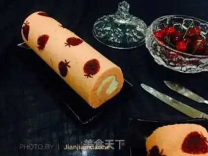 Make Pink strawberry rolls step 24