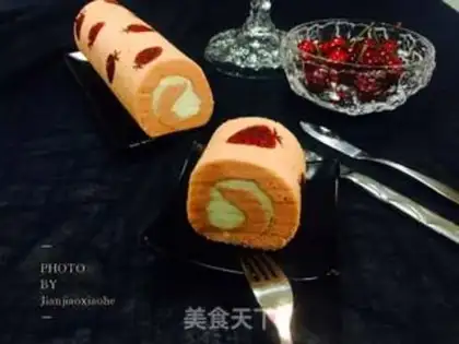 Make Pink strawberry rolls step 25