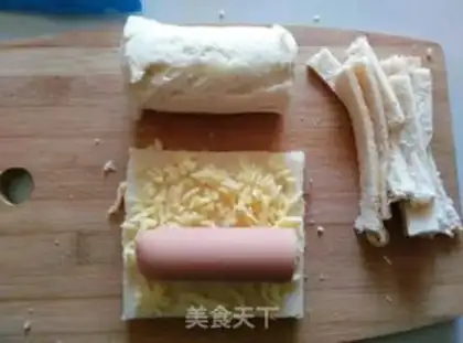 Make Cheese hot dog toast step 3