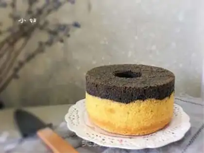 Make Black sesame sauce twirl cake step 15
