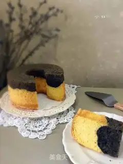 Make Black sesame sauce twirl cake step 16