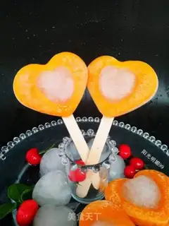 Make A mango popsicle with a heart step 6