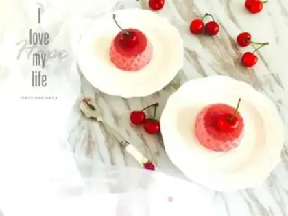 Make Pink pudding cake step 15