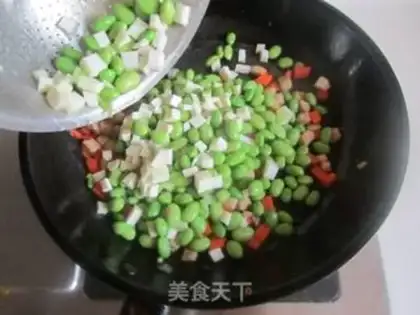 Make Soybeans with white fried meat step 6