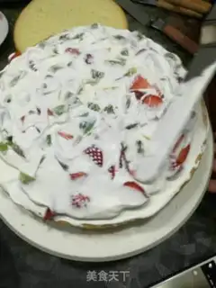 Make Fruit pie birthday cake step 1