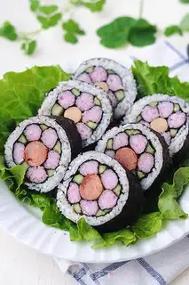 Make Flower sushi step 22