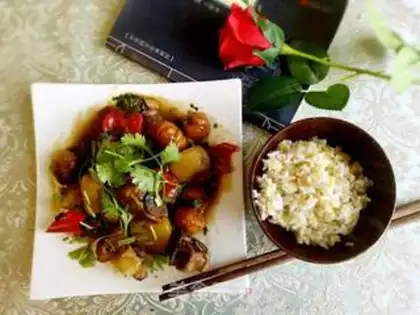 Make Chestnut potatoes with fried ribs step 6