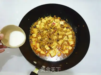 Make Puffed rice for mushroom tofu step 8