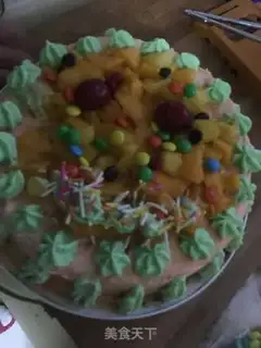 Make Sun-color cream cake step 17