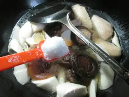 Make The mushrooms are burning white step 9