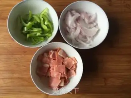 Make Double bacon pizza step 1