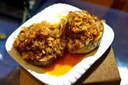 Make A microwave grilled eggplant step 10