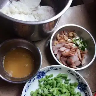 Make Pink bean egg rice step 2