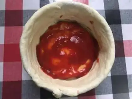 Make Pizza cake step 17