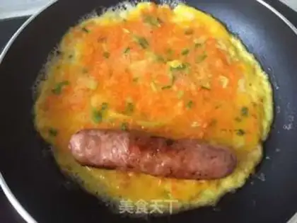 Make Sausage with egg rolls step 7
