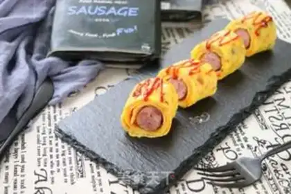 Make Sausage with egg rolls step 11