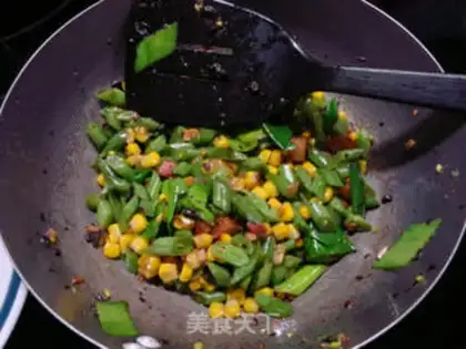 Make Pork neck, corn and beans step 6