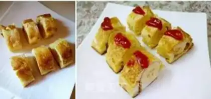 Make Egg toast banana roll step 3