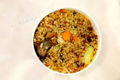 Make A sunflower fried rice step 3