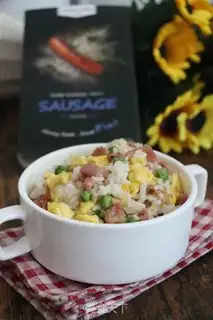 Make Sausage fried rice step 8