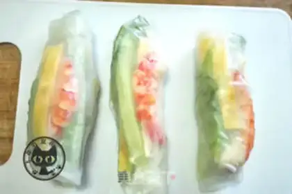Make Spring rolls step 8