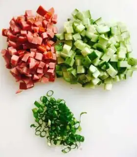 Make Egg fried rice step 1
