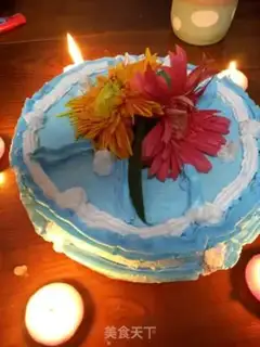 Make Blue Sky Cloud birthday cake step 4
