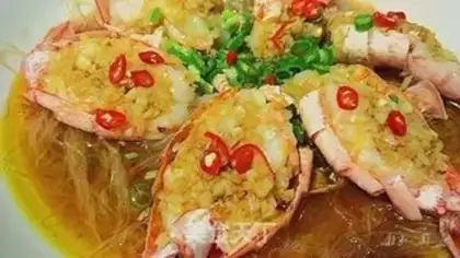 Make Garlic fan shrimp step 16
