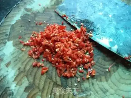 Make Fresh red pepper with a steamed eggplant step 3