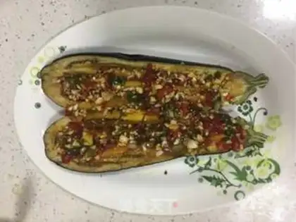 Make A microwave grilled eggplant step 5