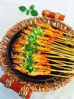 Make A string of shrimp step 7