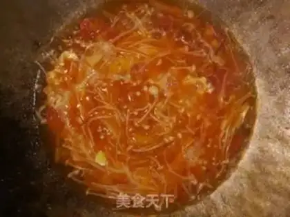 Make Golden fungus tomato egg soup step 5