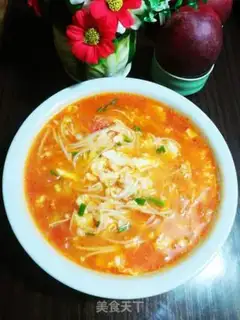 Make Golden fungus tomato egg soup step 7