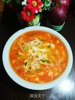Make Golden fungus tomato egg soup step 8