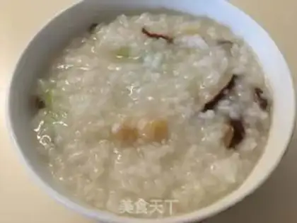 Make Dry bean mushroom congee step 5