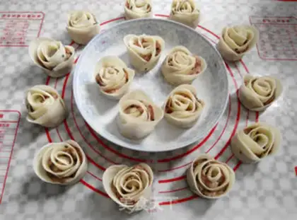 Make Rose dumplings step 9