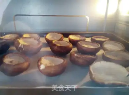 Make Ham sausage roasted mushrooms step 2
