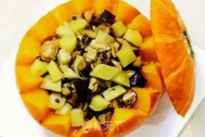 Make Pumpkin veggie chicken step 4