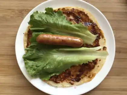 Make Egg burrito sausage roll step 17