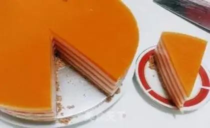 Make A thousand layers of mango mousse cake step 17