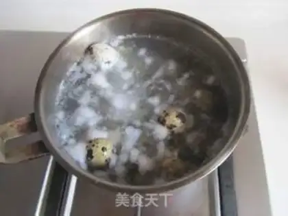 Make Tea, mushrooms, quail eggs step 0
