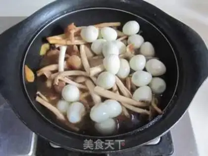 Make Tea, mushrooms, quail eggs step 7