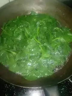 Make Saline with red potato leaves step 5
