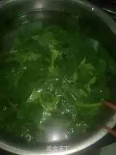 Make Saline with red potato leaves step 6