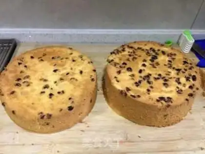 Make Cream fruit cranberry cake step 29