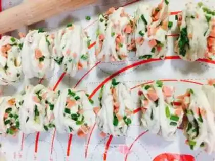 Make Onion ham rolls step 17